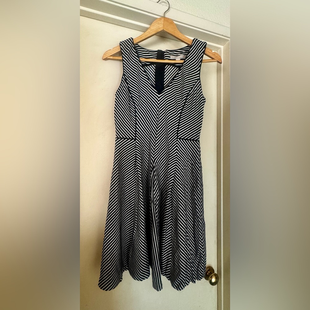 Banana Republic Black and White Chevron Dress